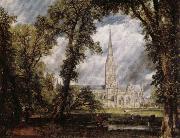 John Constable View of Salisbury Cathedral Grounds from the Bishop's House oil painting artist